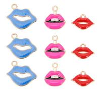 TOKIDNY 30Pcs Metal Alloy Lip Shape Charms Pendant for DIY Necklace Bracelet Earring Jewelry Making Stylish Multi-functional Lip Pendants for Crafting Unique Accessories