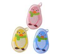 TOKIDNY 3Pcs Bath Scrubbers Comfortable Exfoliating Body Scrubbers with Lovely Printed Towels for Delicate Skin Deep Cleaning and Gentle Massage for Newborns