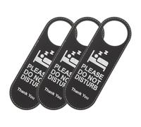 TOKIDNY 3pcs Leather Door Hanger Sign Simple Design Double-side Printing Easy to Hang Do Not Disturb Door Sign for Hotel and Bar