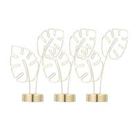 TOKIDNY 3pcs Metal Card Holder Set, Leaf Shape Stainless Steel Memo Clip Stand, Space-Saving and Decorative Desk Organizer for Office Desk and Meetings