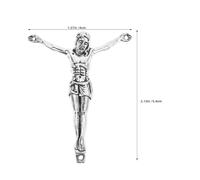 TOKIDNY 3pcs Metal Jesus Corpus Figurines Solid Silver Religious Sculpture for DIY Cross Making Catholic Wall Crucifix Decoration for Home Church Chapel