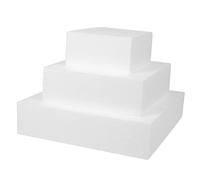 TOKIDNY 3pcs Polystyrene Dummies Square Cake Dummies Rectangle Square Cake Dummies Dummy Cake Square Foams Cake Model for Wedding Party Decorative Fake Cake