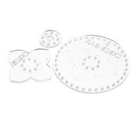 TOKIDNY 3pcs Template for Keychainmaking Keychain Stencils Acrylic Classic White Easy to Clean Precise Dimensions Large Circle Small Circle Flower for Craft DIY