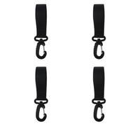 TOKIDNY 4 Pairs Black 360 Degree Rotation Baby Stroller Hooks Multi-Function Versatile Pram Hooks with Polyester Material for Convenient Buggy and Shopping Bag Hanging