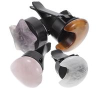 TOKIDNY 4 Pcs Car Vent Stones Natural Crystal Metal Moon Heart Star Shaped Fragrance Diffusion Vent Clips Clip-on Installation for Car Interior Random Color