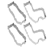 TOKIDNY 4 Pcs Sheep Shape Cookie Cutters Set for Baking and DIY Biscuits Mold, Stainless Steel Non-Stick Sturdy Kitchen Tool in Silver, for Baking and Crafting