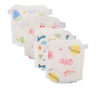 TOKIDNY 4pcs Adjustable Washable Cotton Potty Training Pants for 6-11kg Reusable Absorbent Diaper Underwear with Rainbow, Bunny, Dinosaur Designs for Boys and