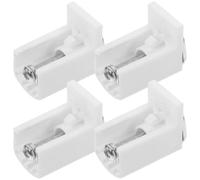 TOKIDNY 4pcs Adjustable White Mounting Brackets for Window Blinds, Pleated Blind Hold Down Brackets with Iron Hooks, No-Drill Installation Support for Home Window Treatment