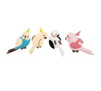 TOKIDNY 4pcs Assorted Colour Bird Shaped PVC Wall Sticky Hooks Multi-Functional Decorative Hangers Easy to Install for Home Organisation