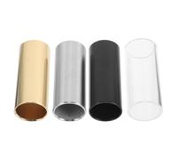 TOKIDNY 4Pcs Electric Guitar Slides 60Mm Metal Finger Slides Set Silver Gold Black for Blues Country Jazz Style Guitar Accessories