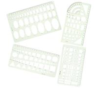 TOKIDNY 4pcs Geometric Drawing Template Rulers Circle and Oval Stencils Lightweight Plastic Portable Design for Home and On-the-go Use