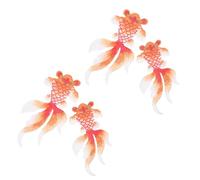 TOKIDNY 4pcs Goldfish Embroidery Appliques Small Large Size DIY Clothing Accessories Decorative Garment Patch Set for Sewing and Craft Embellishment
