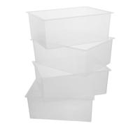 TOKIDNY 4Pcs Lab Grade Plastic Basins 10.5" X 7.7" X 3.9" Square Bowls for Laboratory Use, Chemical Mixing, and Industrial Cleaning