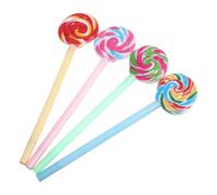 TOKIDNY 4pcs Lollipop-shaped Gel Ink Pens Lightweight Plastic Body Consistent Ink Flow Cute Pens for Students Creative Activities and Writing Office Supplies