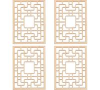 TOKIDNY 4pcs Miniature Chinese Window Models Wooden DIY Dollhouse Accessories Small House Decor Hollow Frame Micro Landscape Furniture for Mini Houses and Crafting