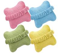 TOKIDNY 4pcs Mouse Wrist Rest Gel Pads Non-Slip Bottom Relieves Wrist Fatigue Flannel Silk Cotton Computer Accessory Desktop Support