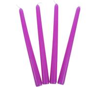 TOKIDNY 4pcs Purple Paraffin Tapered Candles with Cotton Wick, Unscented Long Burn Time, Elegant Tall Dinner Candles for Romantic Dinner Table Decor