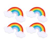 TOKIDNY 4pcs Rainbow Clothes Patches Embroidery DIY Lovers Multi Color Self-Adhesive Easy to Carry Polyester Rainbow Shape Chic Lovely Fashionable DIY Arts Craft Project Making