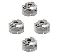 TOKIDNY 4pcs Replacement Sewing Machine Bobbin Cases for Household and Old Home Sewing Machines Metal Sturdy Material with Convenient Storage and Silver Finish
