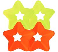 TOKIDNY 4pcs Reusable Football Training Spot Markers with Star Shape, Thickened Wide Base Design, Pe Material for Outdoor Sports and Setting up On-site Boundaries