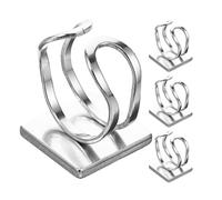 TOKIDNY 4pcs Square Bezel Tray Ring Base Ring Blanks Stainless Steel Silver Elegant Sl djustable Versatile Compatibility for DIY Casual Occasions Experienced and Novice Jewelry Makers