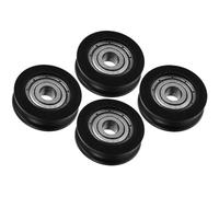 TOKIDNY 4pcs U-Groove Pulley Roller Wheels for Sliding Track Doors, Pom Material, Efficient Vibration Reduction, Black, Suitable for Furniture and Daily Life Replacement Accessories