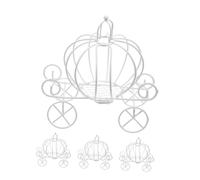 TOKIDNY 4pcs Wedding Carriage Candy Box Metal Iron Wire Vintage Pumpkin Carriage Model for Princess Centerpiece Wedding Anniversary Party