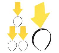 TOKIDNY 4pcs Yellow Arrow Headband Set Comfortable Cloth Material Funny Head Boppers with Unique Design for Halloween Parties and Christmas Carnival Headwear Accessories