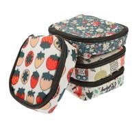 TOKIDNY 4pcs Zipper Pouch Cute Cosmetic Storage Bag for Sanitary Napkins Coins Lipsticks Cards Stylish Period Bag with Fun Designs Strawberry Owl Floral Forest
