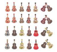 TOKIDNY 50Pcs Guitar Shaped Wooden Buttons Vintage Painted Coat Buttons DIY Clothing for Sewing Crafts and Overcoat Decoration