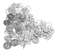 TOKIDNY 50pcs Stainless Steel Key Tags Metal Tags Round Key Classification Loss Prevention Identifiers Silver for Accommodation and Rental Bikes