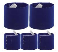 TOKIDNY 5pcs Adjustable Elastic Football Captain Armbands for Non-slip Blue Soccer Leader Bands with Antislip Grip Blank Design Youth Sports Team Armbands for Football and School Games