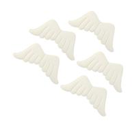 TOKIDNY 5pcs Angel Wing Cloth Patches DIY Decorative Applique for Garment Accessories Hot Melt Sticker White Embossed Wings for Covering and Stains Jackets Easy to Sew