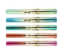 TOKIDNY 5pcs Fountain Pens Smooth Writing Refillable Portable Metal Plastic Calligraphy Pen with Ink Sacs Modern Fashionable Design for Students