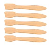 TOKIDNY 5pcs Wooden Facial Mask Spoon Set with Flat Bamboo Spatulas for Skincare Products, Lightweight and Portable Mini Face Mask Scoop for Travel and Home Use