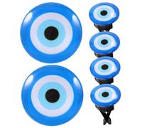 TOKIDNY 6pcs Car Vent Clip Air Freshener with Evil Eye Design, Glass Material, Resistant to Fading, Long-term Use, Lightweight Aroma Diffuser for Car Interior Decoration
