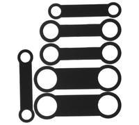 TOKIDNY 6Pcs Elastic Silicone Dog Collar Bands Replacement Set, Stretchy Jingle-Free Pet ID Holders for Small, Medium, Large Collars, Silent Slide-On Black Silicone Loops for Dogs