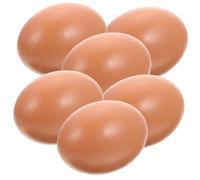 TOKIDNY 6Pcs Realistic Fake Chicken Eggs Foam Models Decorative Egg Props for Photography and Easter Crafts Small Brown Artificial for Nesting Boxes and Farm Play