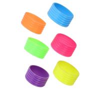 TOKIDNY 6pcs Silicone Tennis Racket Grip Rings Non-skid Elastic Pickleball Paddle Grip Bands Small Overgrip Protectors Reusable Racket Supplies for Tennis and Badminton