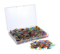TOKIDNY 764pcs Triangle Mosaic Glass Tiles for DIY Crafts Colorful Geometric Glass Pieces for Home Decoration Stained Mosaics for Wall Art Kitchen Backsplash Bathroom Tiling Projects