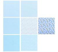 TOKIDNY 7pcs Cotton DIY Patchwork Fabric Squares Bundle 25x25cm Blue Quilting Material for Crafts and Home Sewing, Sturdy and Easy to Trim Fabric Sheets