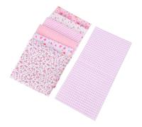 TOKIDNY 7pcs Handmade Cotton Cloth Patchwork Fabric Set 50x50cm Light Pink Floral DIY Quilting Material for Sewing Scrapbooking Arts Crafts