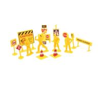 TOKIDNY 84 Pcs Mini Construction Traffic Playset with Realistic Road Sign Plastic Stop Signs for Construction Cake Decorations Educational Dioramas and Party Favor Landscape Scenes