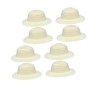 TOKIDNY 8pcs DIY Straw Hats White Blank Caps for Creative Art Crafts for Classroom Activities Outdoor Fun Family Bonding Enhance Imagination Team Creativity