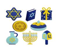 TOKIDNY 8pcs Hanukkah Embroidered Iron-on Patches Set, Jewish Holiday Appliques with Menorah and Star of David Designs for Clothing, Hats, Backpacks, and Sewing Crafts