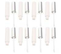 TOKIDNY 8pcs Refillable Eyelash Tube Set 10ml Mini Mascara Wand Containers with Matte Silver Plastic Tubes and Sleek White Nylon Bottles, for Eyelash Travel Container and Makeup Bag Use
