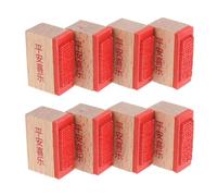TOKIDNY 8Pcs Vintage Chinese Wood Seal Stamp Set with Retro Characters, Natural Wooden Wax Seal Stamps for DIY Scrapbooking, Journaling and Holiday Card Crafting