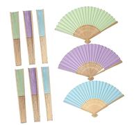 TOKIDNY 9pcs Blank Folding Paper Fans for DIY Painting Supplies Lightweight Frame Handheld Fans for Stage Performance Home Decor Cosplay Educational Color Recognition
