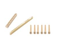 TOKIDNY Acoustic Guitar Bridge Pin and Nut Set, 8Pcs Copper Strings Pins with Bridge Saddle for Folk Guitar Replacement Parts, Suitable for Beginners and Repair