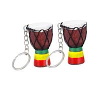 TOKIDNY African Drum Keychain Ornament and Instrument Drum Pendant 2pcs Set, Retro Style Bag Hanging Key Rings, Deep Color Design for Travel Souvenirs and Accessories